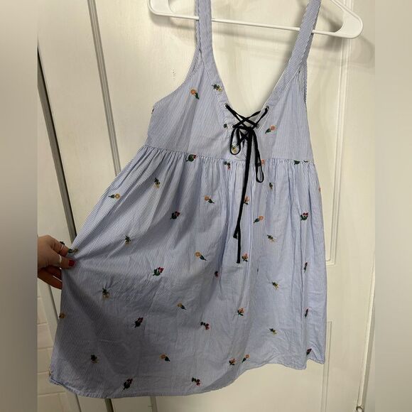 Zara Blue Floral Mini Dress - Picture 1 of 4